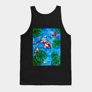 Koi Carps and Water Lilies Tank Top